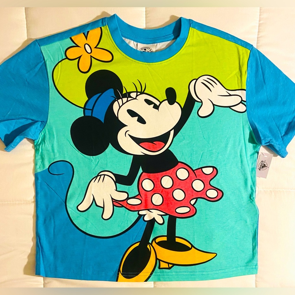 Disney Parks WDW Mickey & Co. Original Minnie Mouse Cropped Women's T-Shirt NWT
